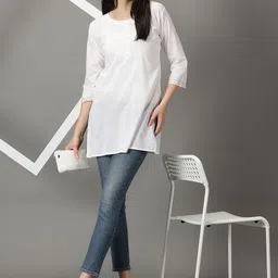 DIVINATION Round Neck Straight Kurti image 5