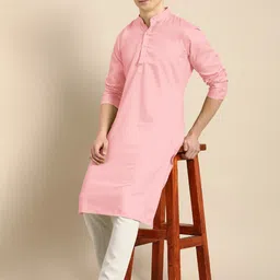 Anouk Pink Band Colllar Straight Kurta image 5