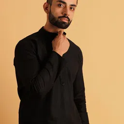 Lightpole Mandarin Collar Cotton Straight Kurta image 2