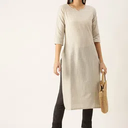 KALINI Women Flared Sleeves Mirror Work Kurta image 5