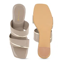 Mast & Harbour Beige Open Toe Block Heels image 2