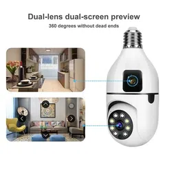 smars 5+5 MP Dual Lens HD WiFi Bulb Holder CCTV Camera | Colour Night Vision | Two Way Audio | Audio & Video Recording | AI Motion Detection | 360° View image 3