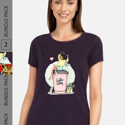 CHOZI Pack Of 2 Printed Regular Fit Cotton Casual T-shirt-picture-26