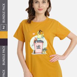 CHOZI Pack of 2 Printed Cotton Knitted T-shirt-picture-10