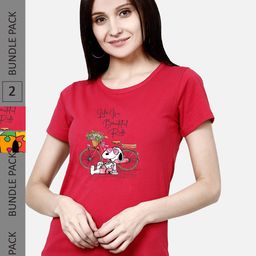 CHOZI Pack Of 2 Printed Regular Fit Cotton Casual T-shirt-picture-17