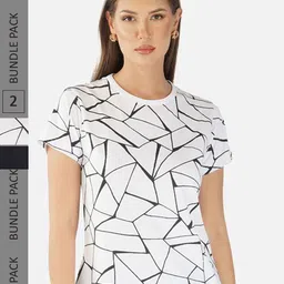 CHOZI Pack Of 2 Printed Regular Fit Cotton Casual T-shirt-picture-43