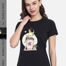 CHOZI Pack Of 2 Printed Regular Fit Cotton Casual T-shirt-picture-38
