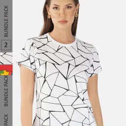 CHOZI Pack Of 2 Printed Regular Fit Cotton Casual T-shirt-picture-34