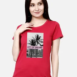 CHOZI Pack Of 2 Printed Regular Fit Cotton Casual T-shirt image 3