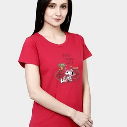 CHOZI Pack Of 2 Printed Round Neck Cotton T-Shirt image 3