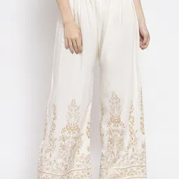 Clora Creation Women Pack of 2 Floral Printed Knitted Ethnic Palazzos image 4