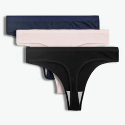 TOM & GEE Pack Of 3 Cotton Thong Briefs-picture-17
