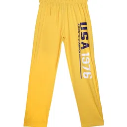 SWEET ANGEL Boys Yellow & Navy Blue Printed Straight-Fit Pure Cotton Track Pants-picture-18