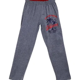 SWEET ANGEL Boys Charcoal Grey & Navy Blue Printed Straight-Fit Pure Cotton Track Pants-picture-37