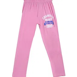 SWEET ANGEL Boys Pink & White Graphic Printed Pure Cotton Straight-Fit Track Pants-picture-39