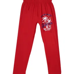 SWEET ANGEL Boys Red & White Carlifornia Printed Straight-Fit Pure Cotton Track Pants-picture-37