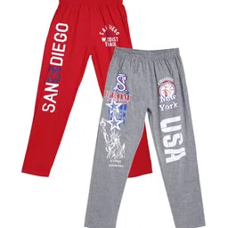 SWEET ANGEL Pack Of 2 Pure Cotton Straight-Fit Track Pants-picture-39