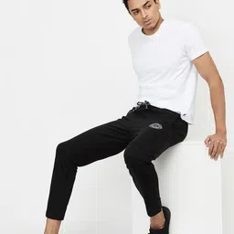 max Men Black Solid Track Pant image 3