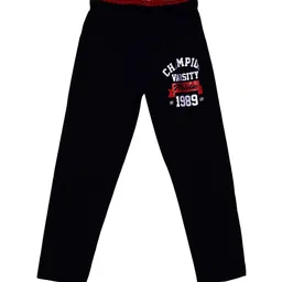 SWEET ANGEL Boys Black Solid Typography Pure Cotton Track Pant-picture-19