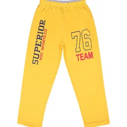 SWEET ANGEL Boys Yellow Solid Relaxed-Fit Pure Cotton Track Pants-picture-27