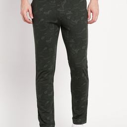 Octave Men Olive-Green Printed CottonTrack Pants-picture-29