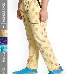 IndiWeaves Boys Pack of 3 Floral Printed Cotton Track Pants-image-24