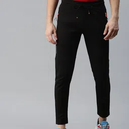 SHOWOFF Men Black Solid Slim-Fit Track Pants-image-67