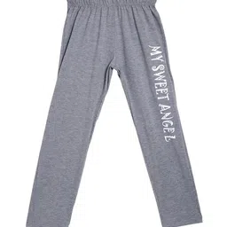 SWEET ANGEL Boys Grey Melange Solid Pure Cotton Relaxed-Fit Track Pants-image-50