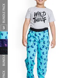 IndiWeaves Boys Pack Of 3 Printed Cotton Track Pants-picture-28