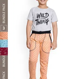 IndiWeaves Boys Pack Of 3 Mid-Rise Cotton Regular Fit Track Pants-image-75