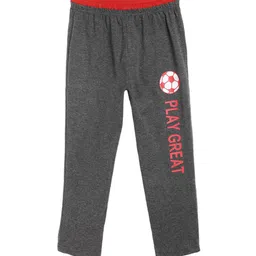 SWEET ANGEL Boys Charcoal Printed Relaxed-Fit Pure Cotton Track Pants-picture-36