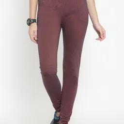 Boston Club Women Maroon Regular Fit Solid Pure Cotton Track Pant-image-54