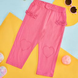 YU by Pantaloons Infant Girls Self Designed Mid-Rise Pure Cotton Track Pants-picture-44