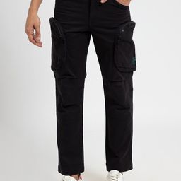 Banana Club Men Mid Rise Cotton Cargo Trousers-picture-28