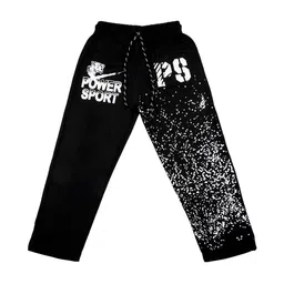 SWEET ANGEL Boys Black Printed Cotton Relaxed Fit Track Pants-picture-57