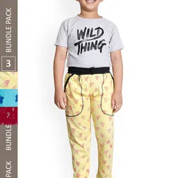 IndiWeaves Boys Pack Of 3 Mid-Rise Cotton Track Pants-image-80