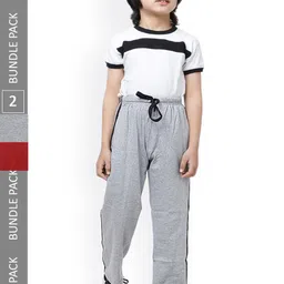 IndiWeaves Boys Pack Of 2 Mid-Rise Regular-Fit Pure Cotton Track Pants-image-35