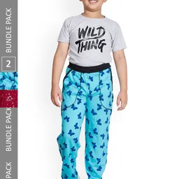 IndiWeaves Boys Pack of 2 Floral Printed Cotton Track Pants-picture-33