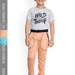 IndiWeaves Boys Pack of 2 Printed Cotton Track Pants-picture-23