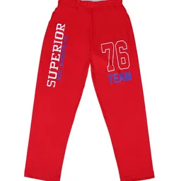 SWEET ANGEL Boys Red Solid Pure Cotton Relaxed-Fit Track Pant-picture-36