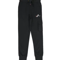 Alan Jones Boys Charcoal Black Solid Cotton Joggers-picture-19