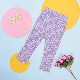 Pantaloons Junior Girls Geometric Printed Cotton Track Pants-picture-22