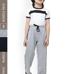 IndiWeaves Boys Pack Of 3 Pure Cotton Track Pants-image-5