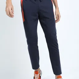 HIGHLANDER Men Navy Blue Solid Slim-Fit Track Pants-image-53