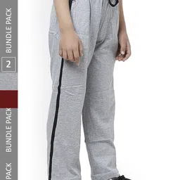 IndiWeaves Boys Pack Of 2 Mid-Rise Regular-Fit Pure Cotton Track Pants-image-67