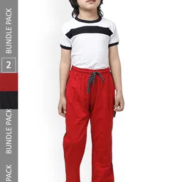 IndiWeaves Boys Pack Of 2 Mid-Rise Regular-Fit Pure Cotton Track Pants-image-66