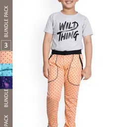IndiWeaves Boys Pack of 3 Printed Cotton Track Pants-picture-10