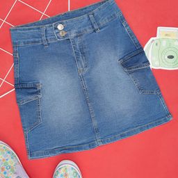 YU by Pantaloons Girls A-Line Pure Cotton Mini Skirt-picture-34