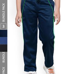 IndiWeaves Boys Side Panelled Mid-Rise Regular Fit Lower Track pants (Pack Of 3)-picture-12
