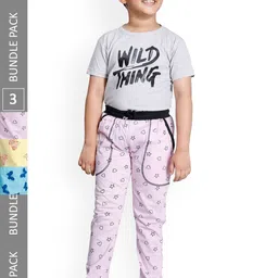 IndiWeaves Boys Pack Of 3 Graphic Printed Cotton Track Pants-image-76